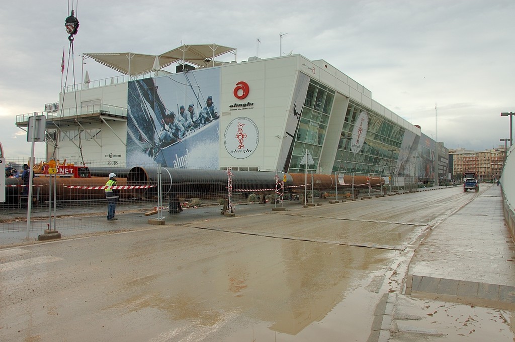 Valencia - 2008 - Construction of F1 Track is underway near Alinghi base © MCC McCamp